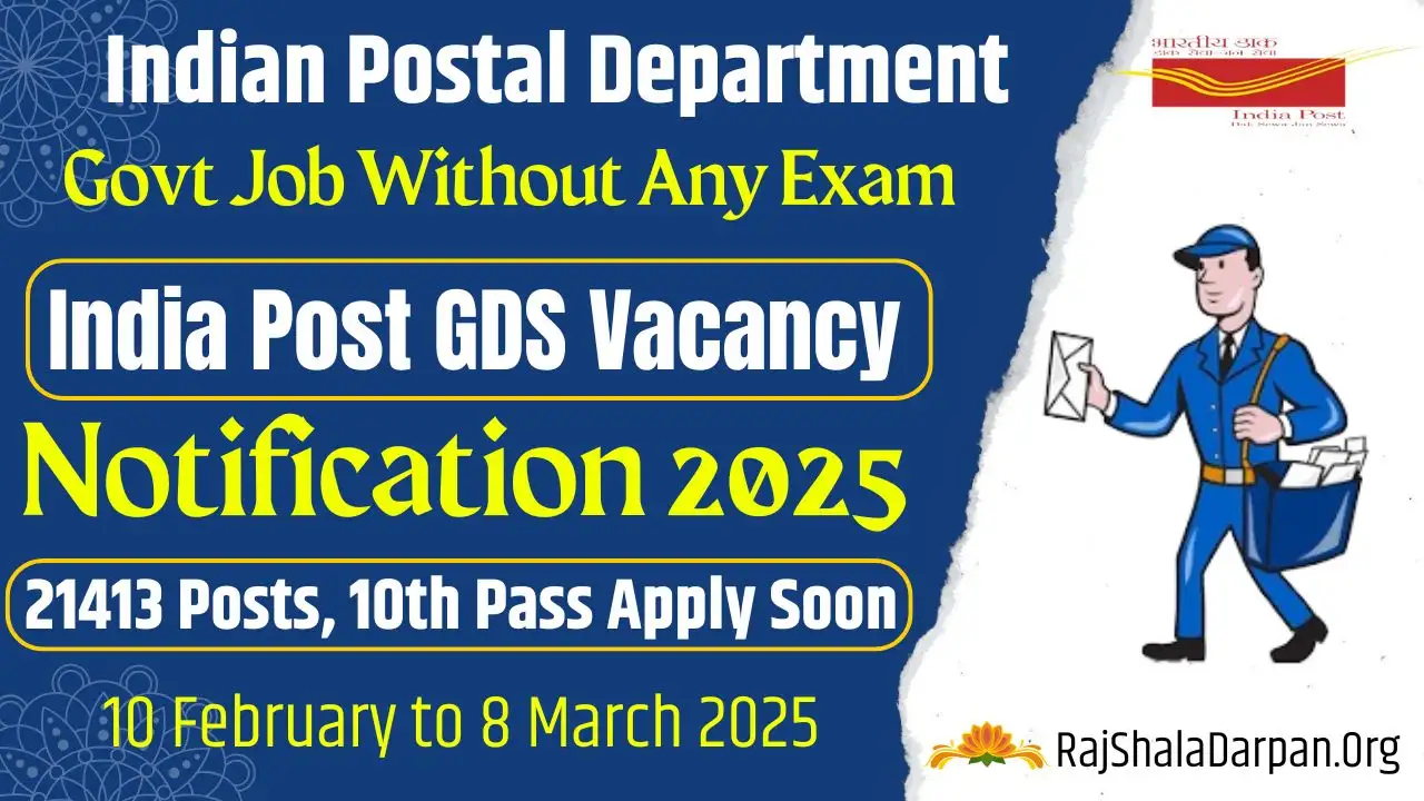 India Post GDS Recruitment 2025 Notification Apply Online 21413 Gramin Dak Sevak Posts