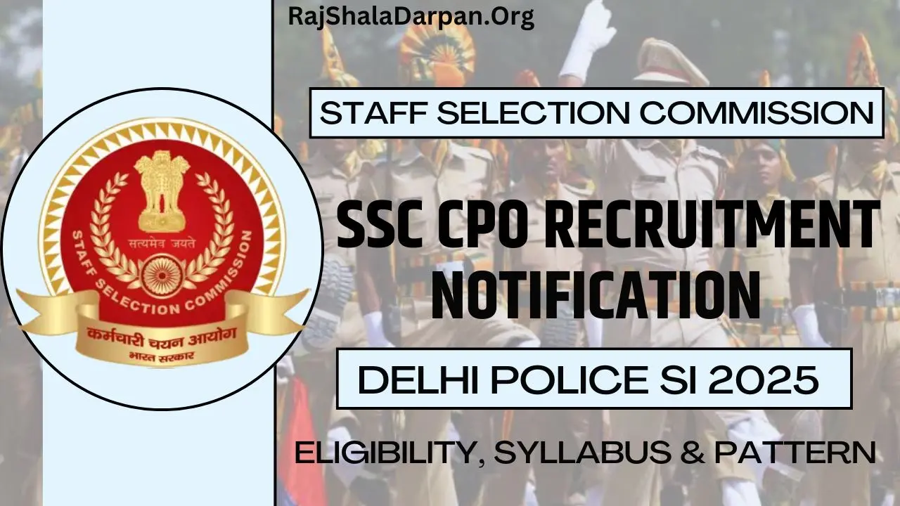 SSC CPO 2025 Notification Recruitment For 5200 Sub Inspector (SI) Posts Apply Online