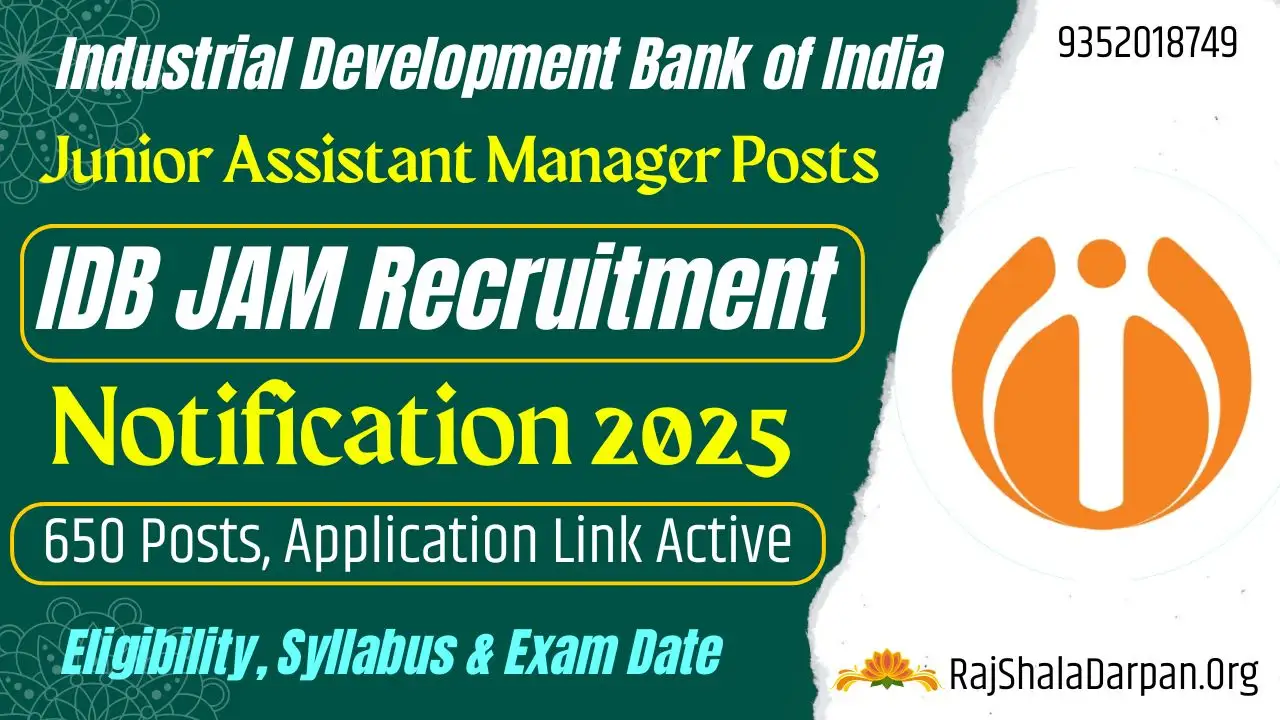 IDBI JAM Recruitment 2025 Notification For 650 Junior Assistant Manager Posts Apply Online