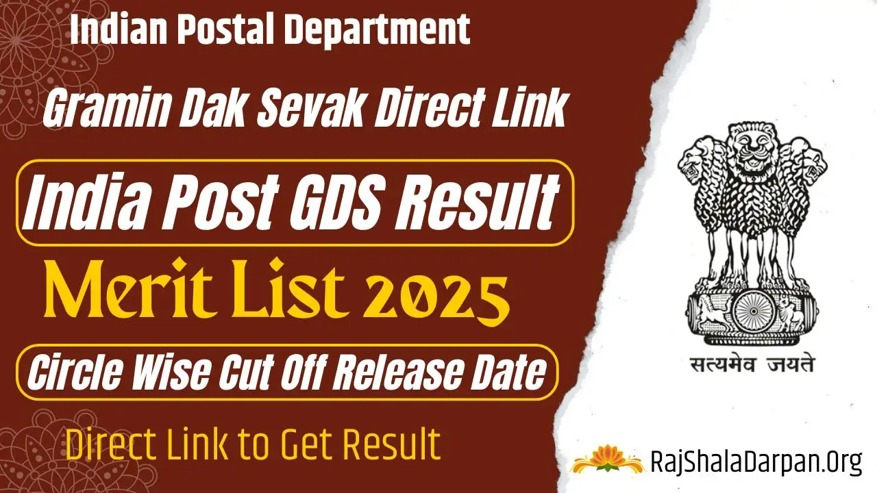 India Post GDS Result 2025 Date Gramin Dak Sevak 1st Merit List Pdf ...