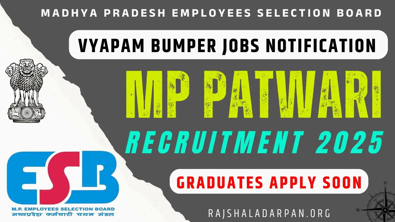 MP Patwari Recruitment 2025 Notification MPESB Vyapam 8800 Vacancies, Apply Online