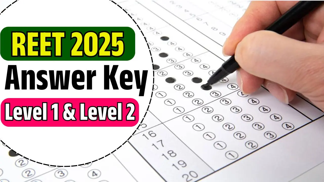 REET 2025 Answer Key Pdf Download Question Paper Level 1 & Level 2 reet2024.co.in