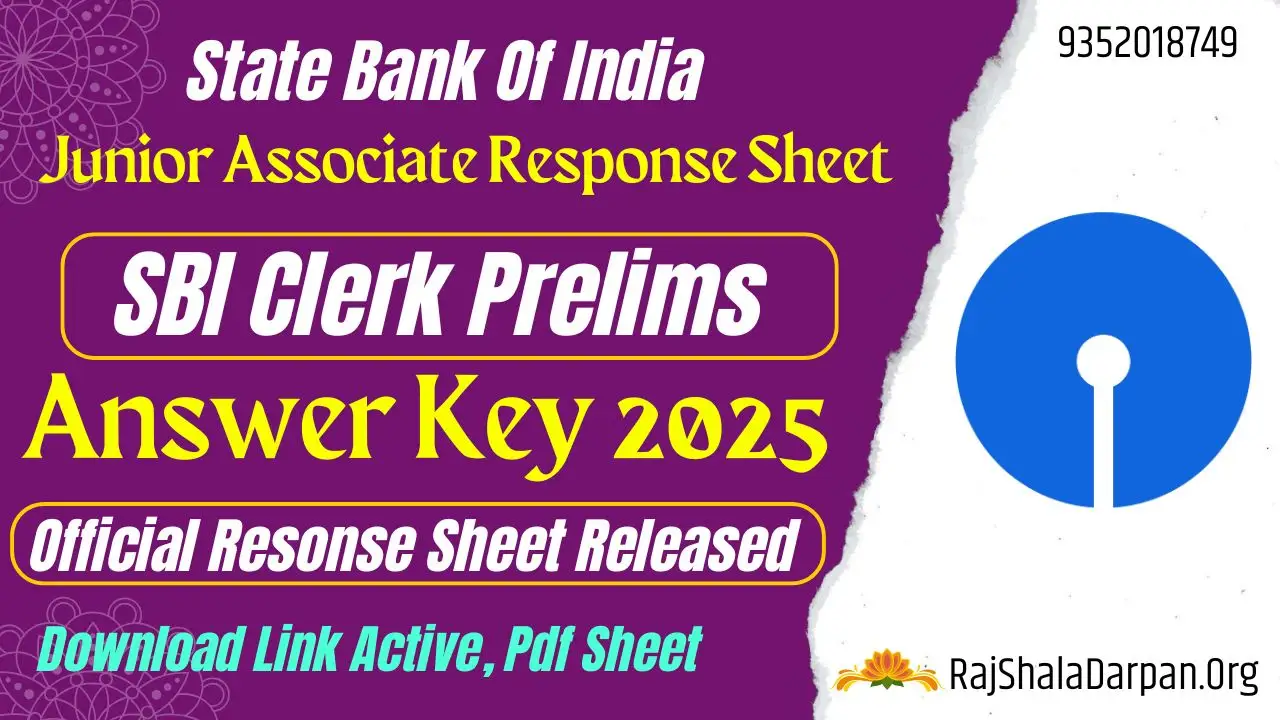 SBI Clerk Answer Key 2025 Pdf Out Soon Download Junior Associate Prelims Response Sheet