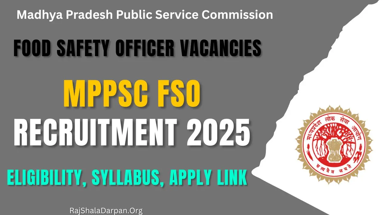 MPPSC Food Safety Officer Recruitment 2025 Notification 120 FSO Posts Apply Online, Eligibility