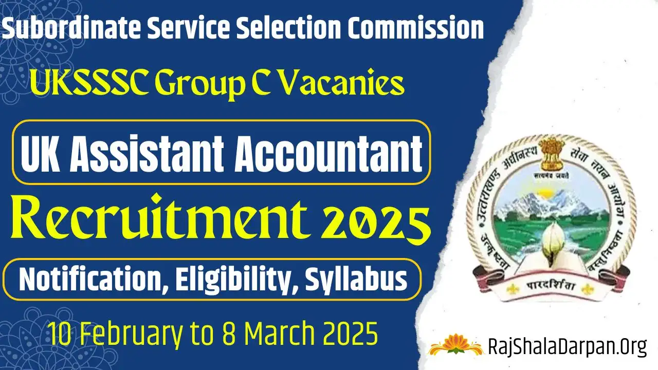 UKSSSC Assistant Accountant Recruitment 2025 Notification Apply Online 63 Group C Posts
